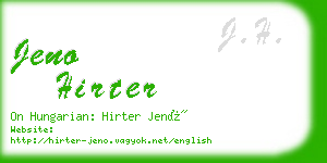 jeno hirter business card